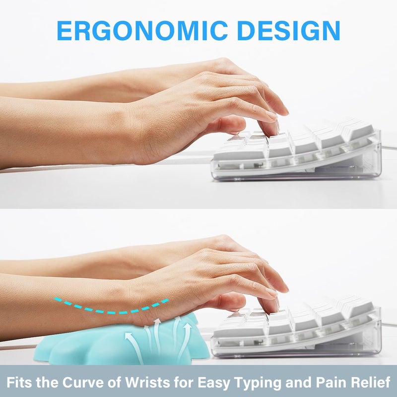 Labeol Cloud Wrist Rest for Computer Keyboard Arm Wrist Rest with Non-Slip Base Extended Wrist Rest Ergonomic Memory Foam for Keyboard and Mouse Typing Pain Relief, Office, Gaming, Computer - Image 3